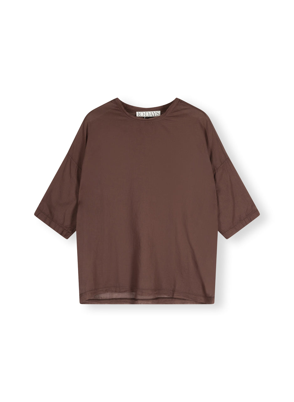 boxy tee voile | aubergine