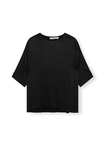 satin blouse | black