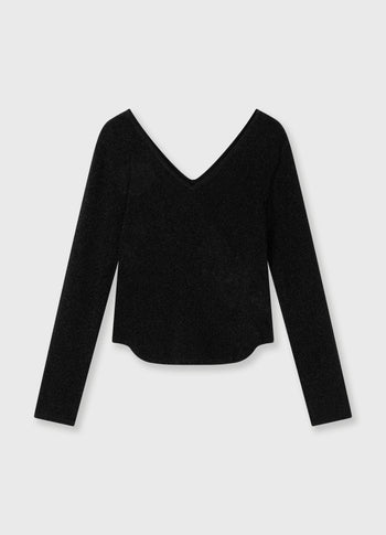 ballet top sparkle | black