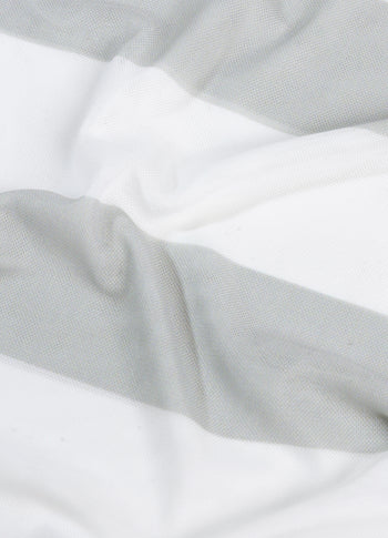 mesh top lange mouwen strepen | white/stone