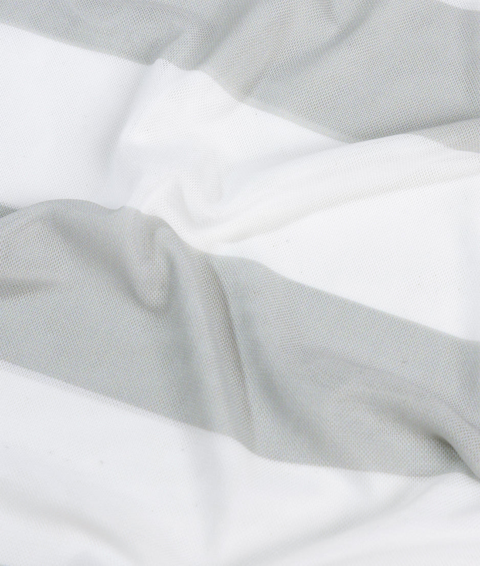 mesh top lange mouwen strepen | white/stone