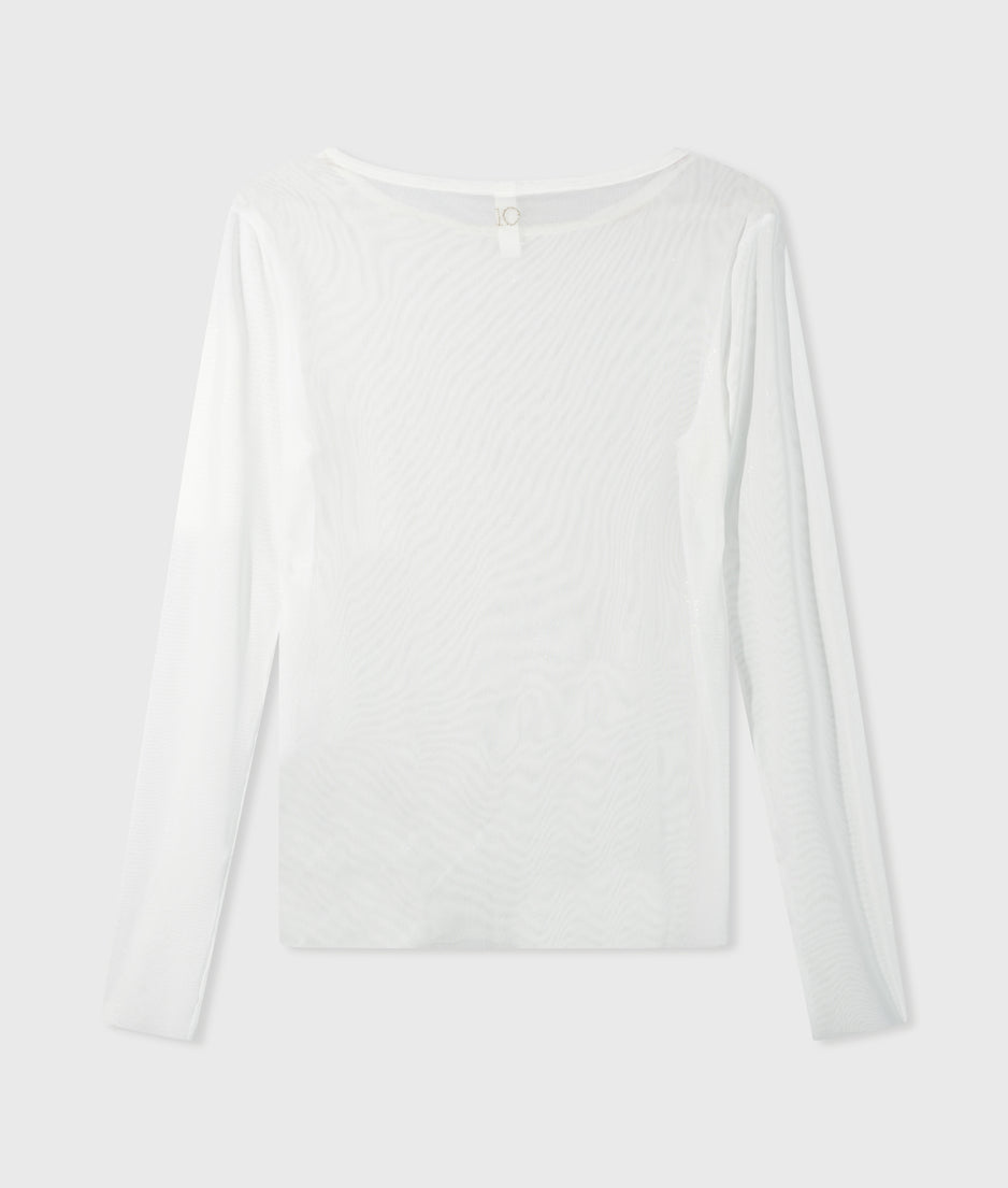mesh tee glitter | white