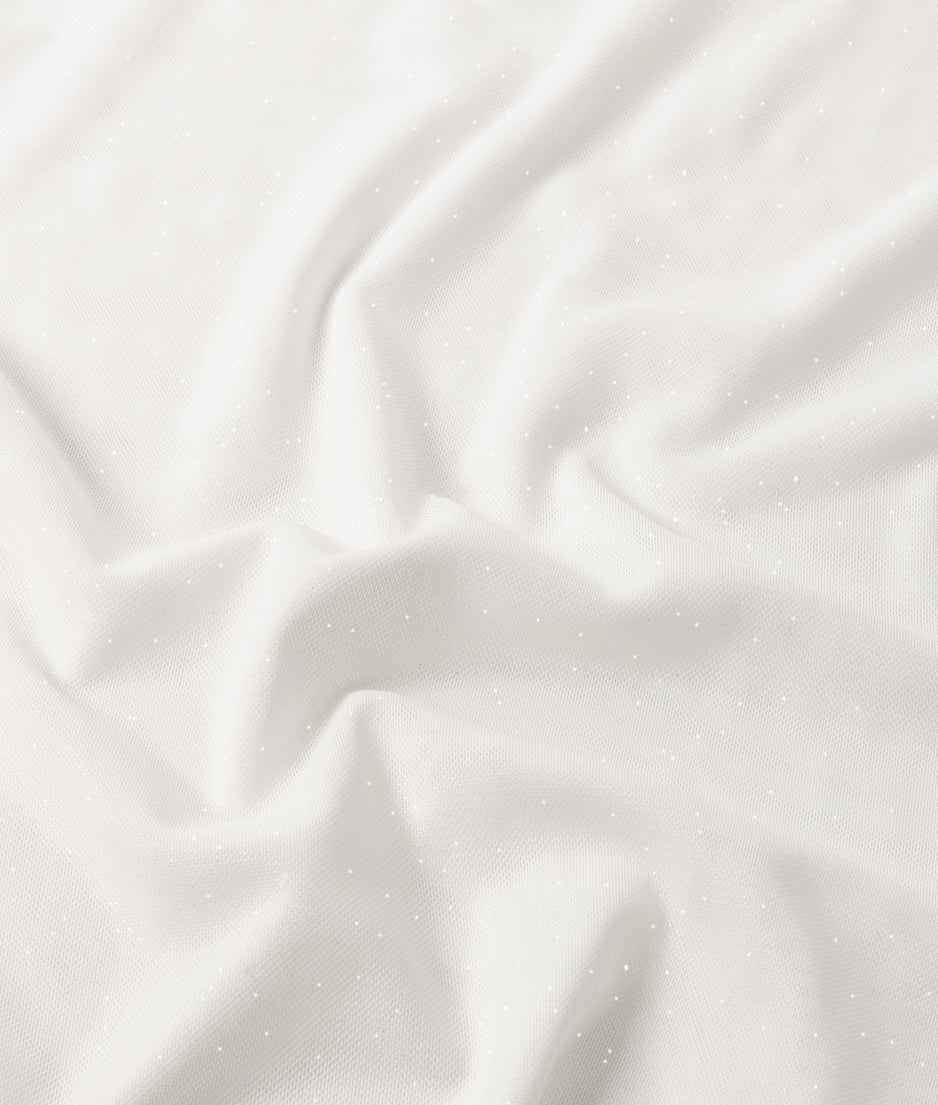 mesh tee glitter | white