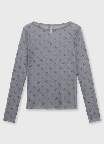 mesh long sleeve monogram | light graphite