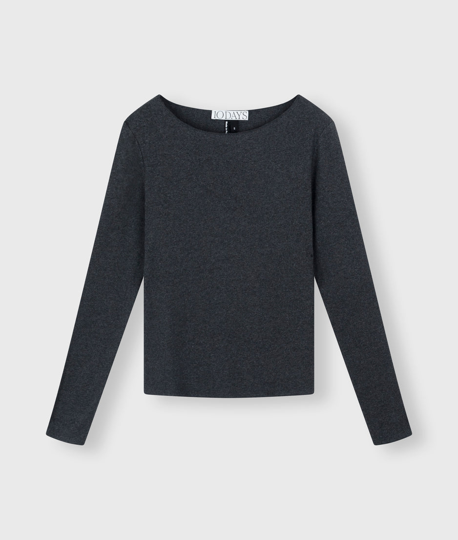 soft rib boatneck tee | antra melee