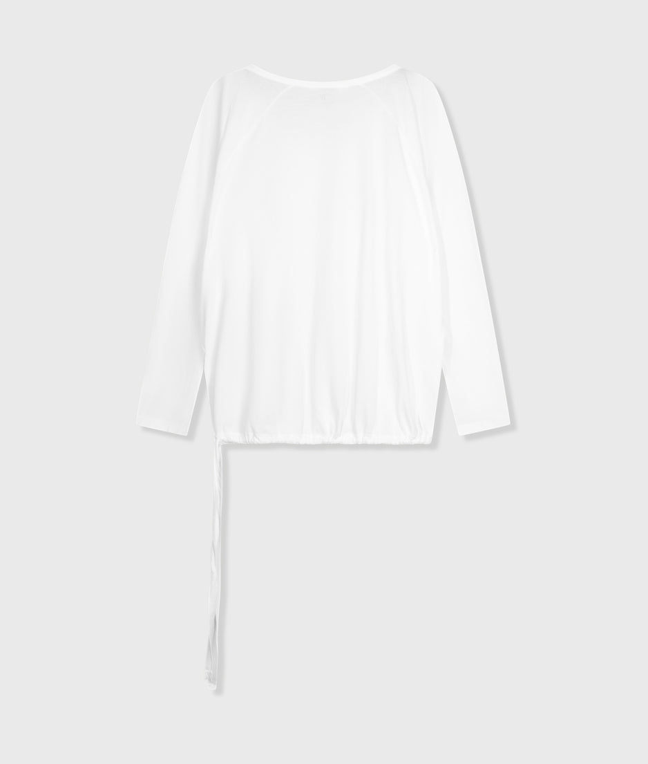 tie long sleeve tee | white