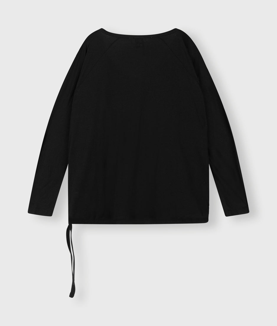 tie long sleeve tee | black