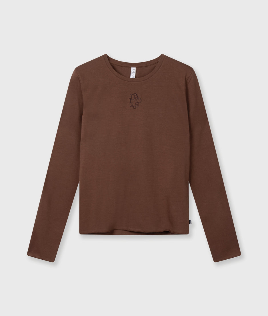 slim long sleeve tee | dark truffle