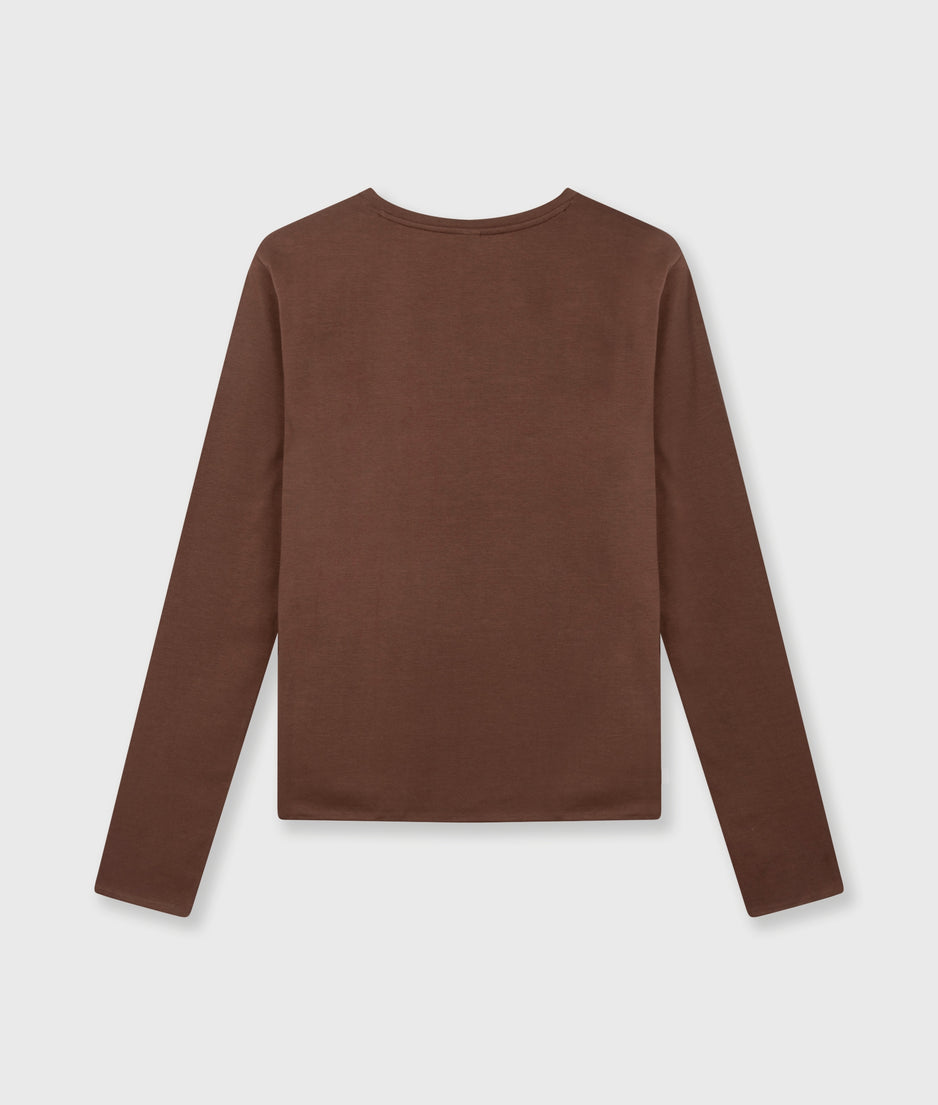 slim long sleeve tee | dark truffle