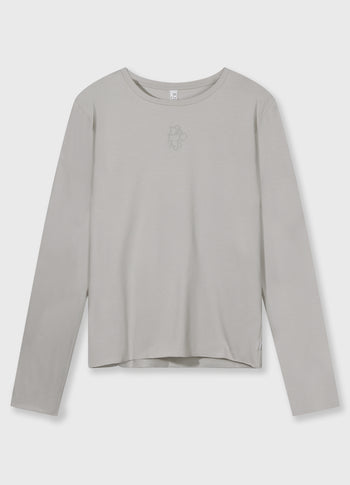 slim T-shirt lange mouwen | stone