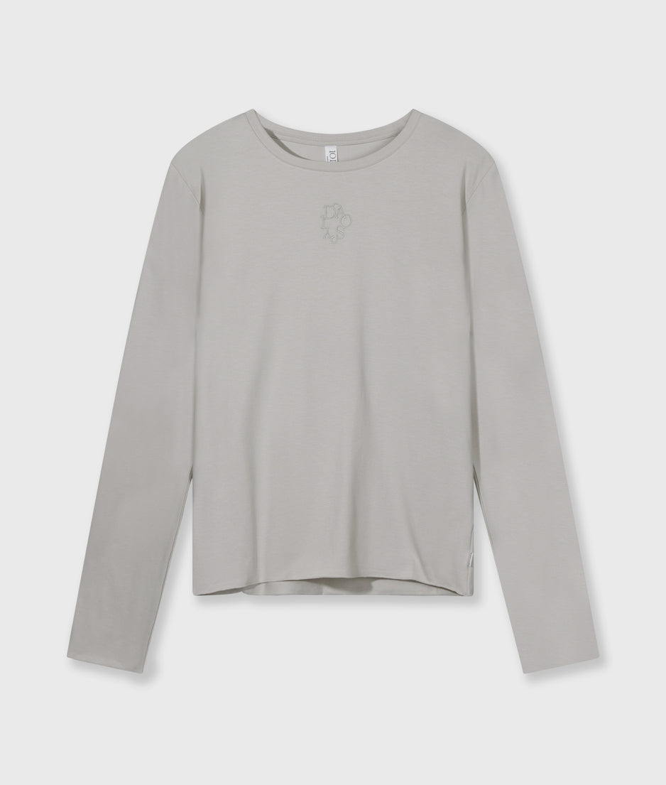 slim T-shirt lange mouwen | stone