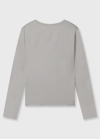 slim T-shirt lange mouwen | stone