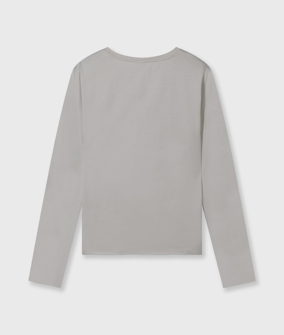 slim T-shirt lange mouwen | stone