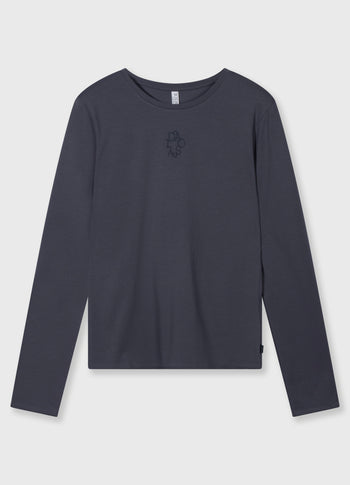slim T-shirt lange mouwen | steel blue