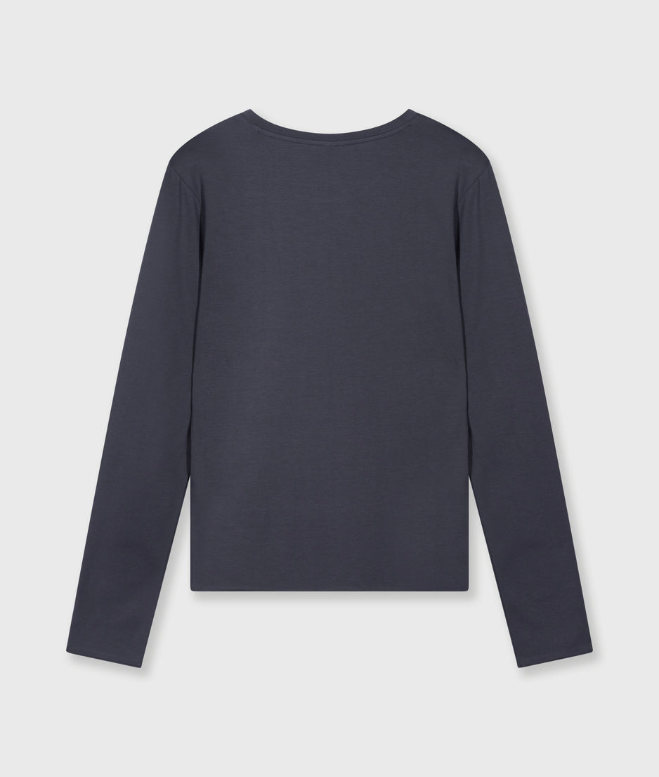 slim T-shirt lange mouwen | steel blue