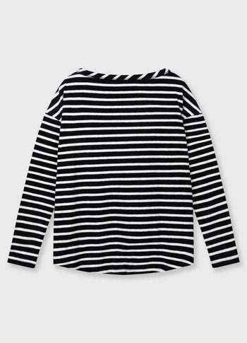 long sleeve tee stripes | black/ecru
