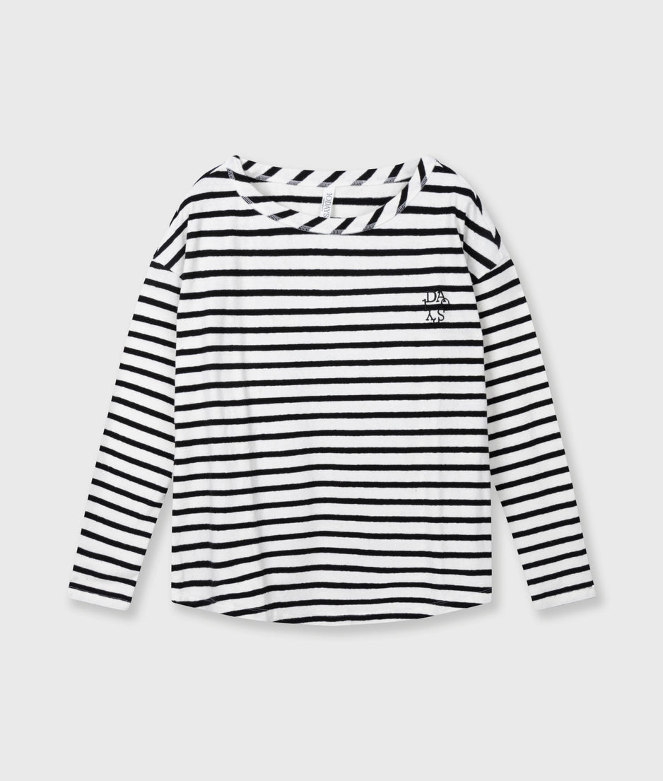 long sleeve tee stripes | ecru/black