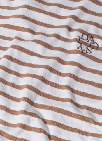 long sleeve tee stripes | white/fudge