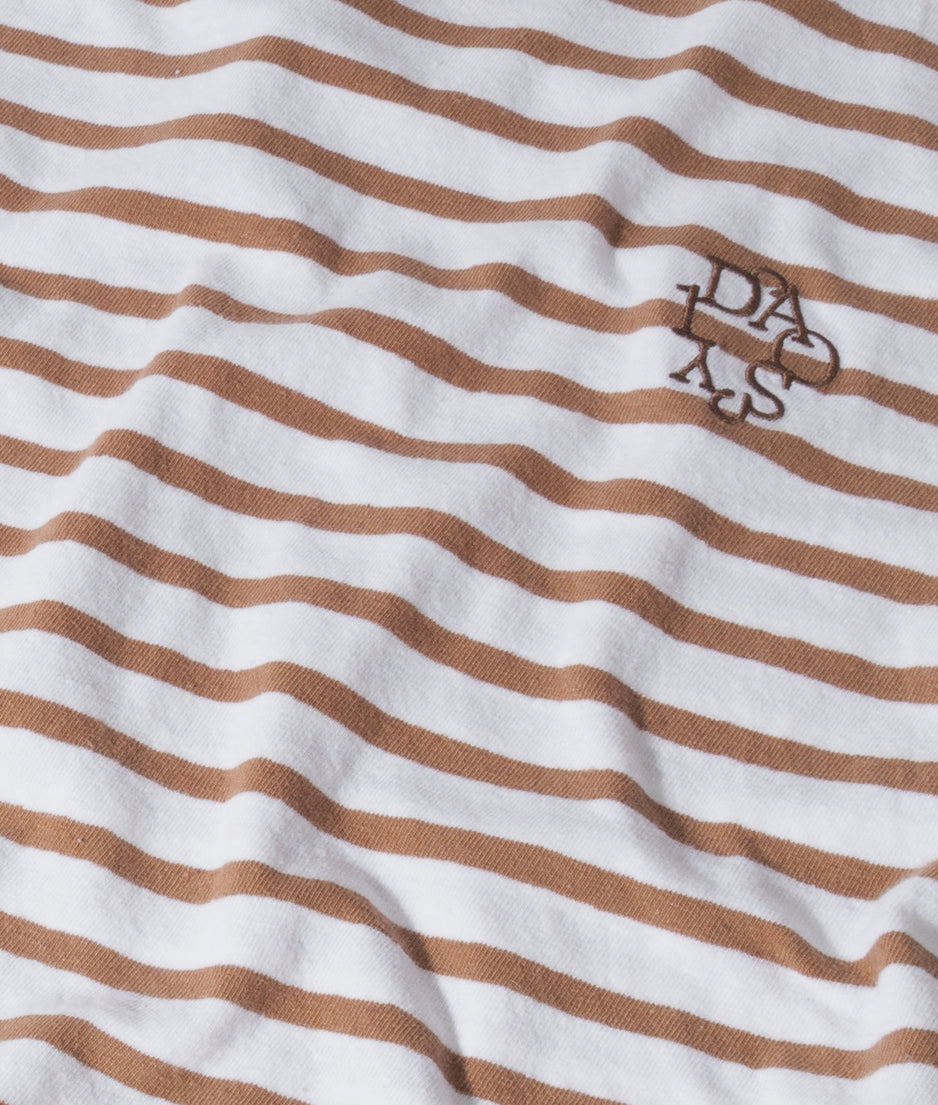 long sleeve tee stripes | white/fudge