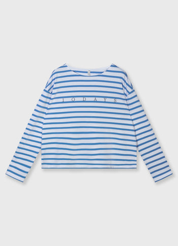 boothals top strepen | white/ultramarine