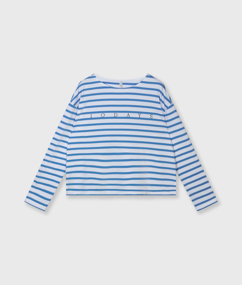boothals top strepen | white/ultramarine