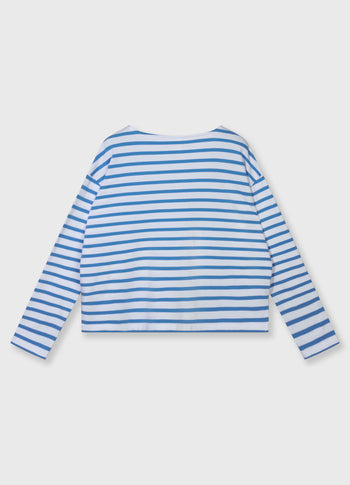 boothals top strepen | white/ultramarine