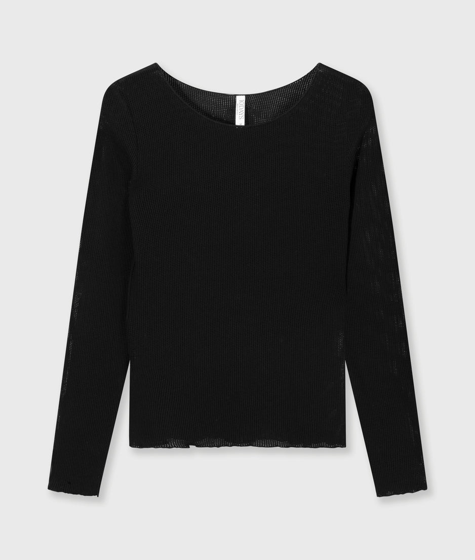 long sleeve tee mesh | black