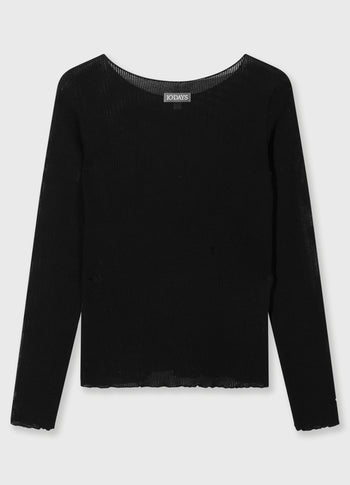 long sleeve tee mesh | black