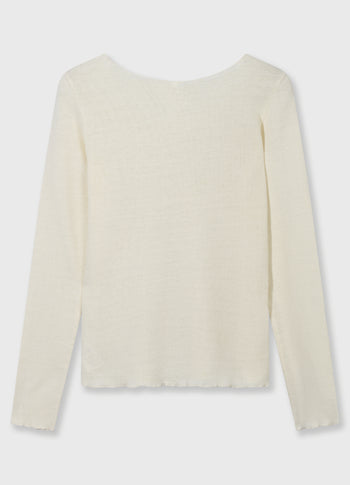 long sleeve tee mesh | soft vanilla