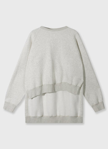 a-symmetric sweater | soft white melee