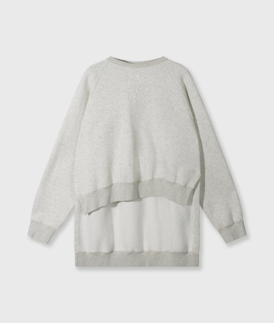 a-symmetric sweater | soft white melee