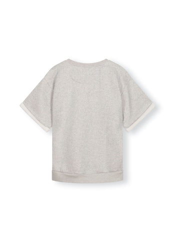 shortsleeve sweater | light grey melee