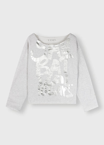 boatneck sweater sabbatical | white grey melee