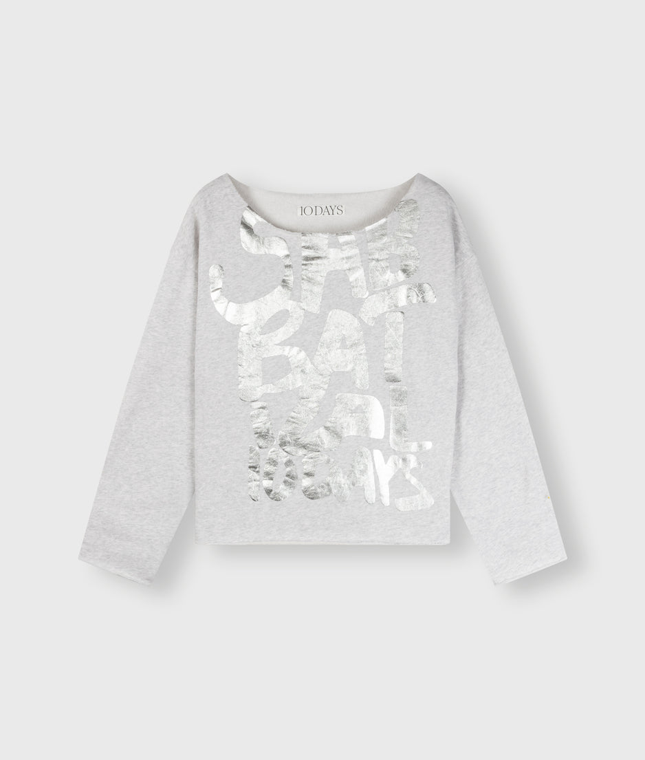 boatneck sweater sabbatical | white grey melee