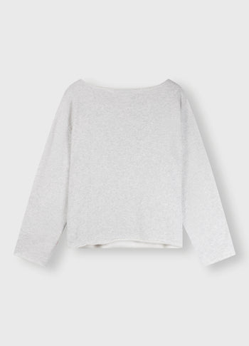 boatneck sweater sabbatical | white grey melee