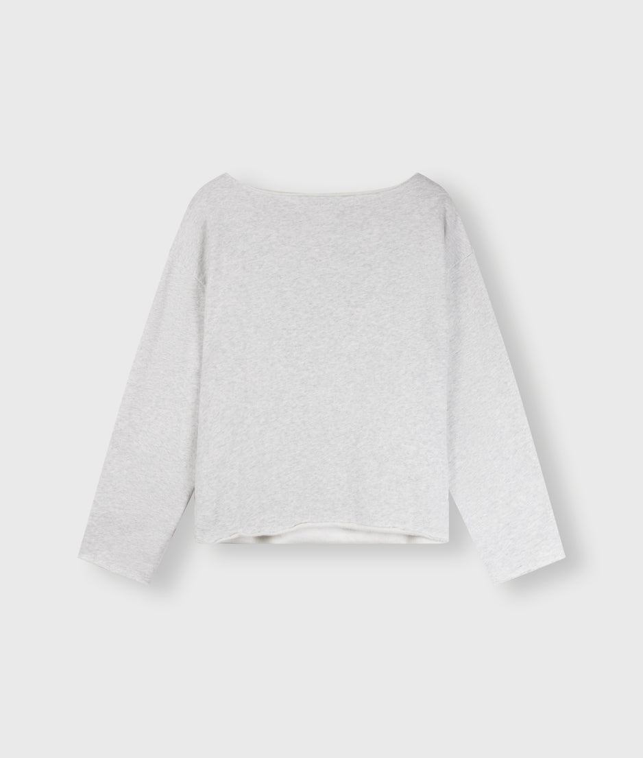 boatneck sweater sabbatical | white grey melee