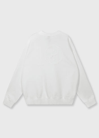 baseball sweater yin yang | ecru
