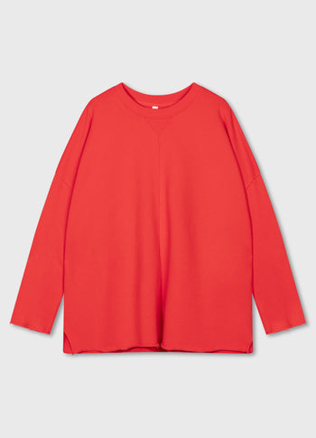 LA fleece sweater | poppy red