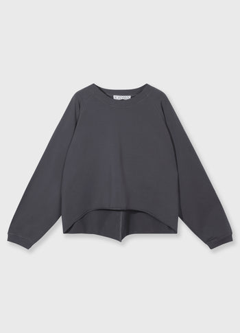 silent chique raglan sweater | steel blue