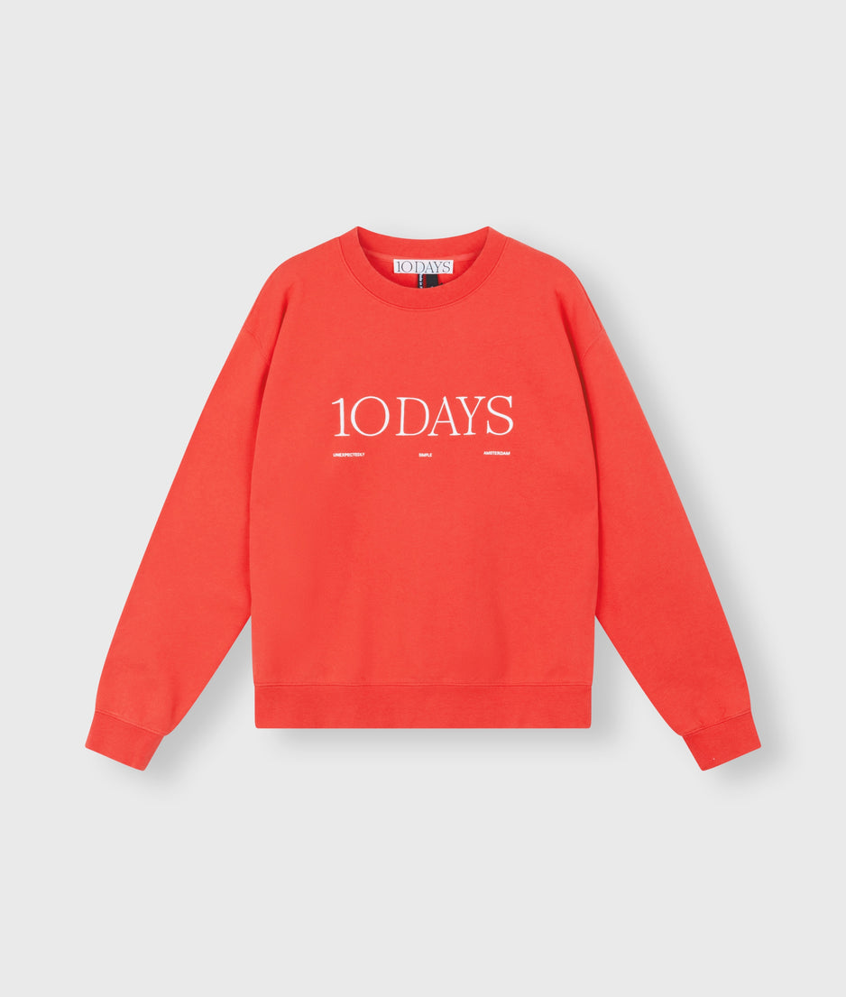 logo sweater | coral red