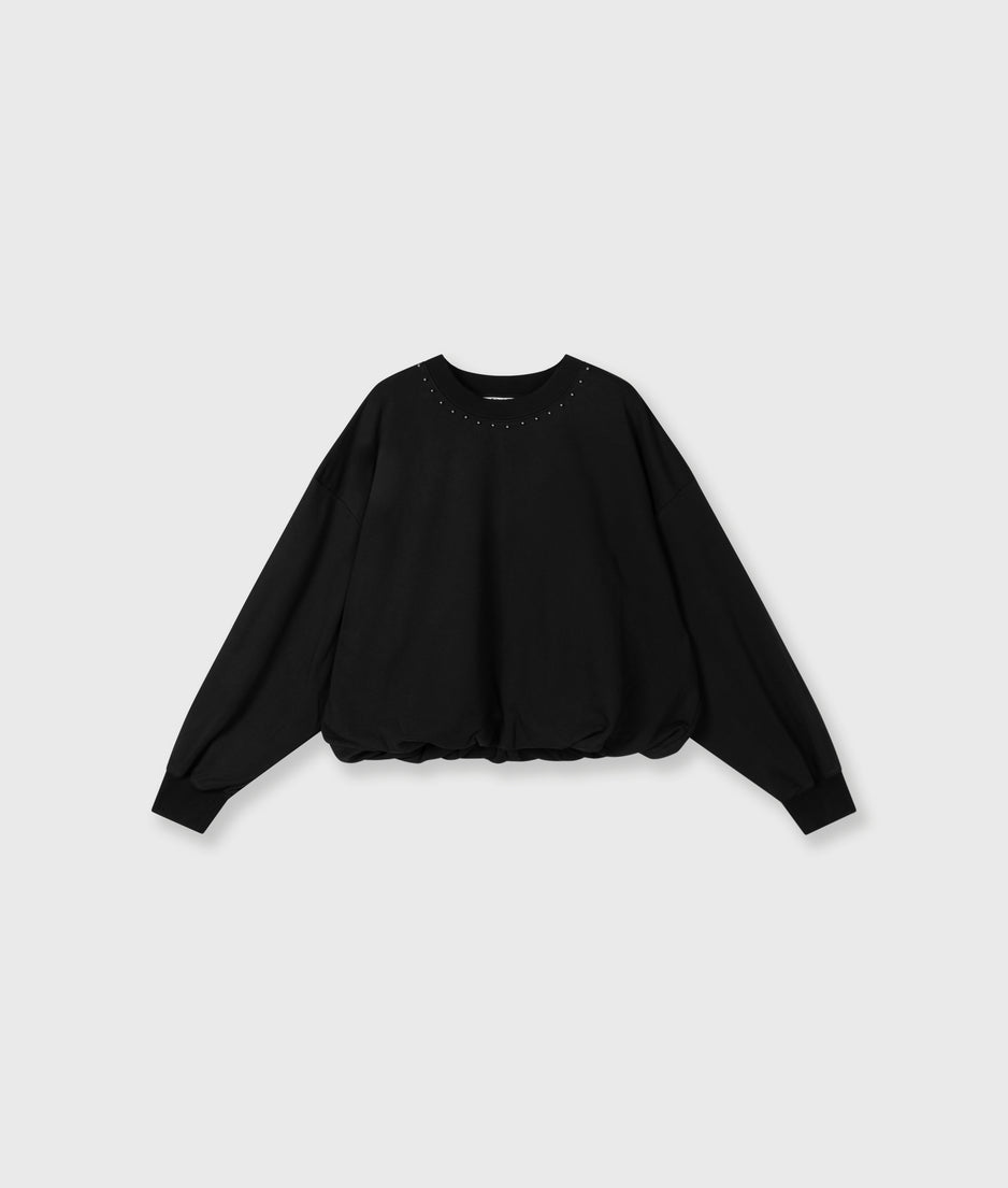 balloon sweater pearls | black