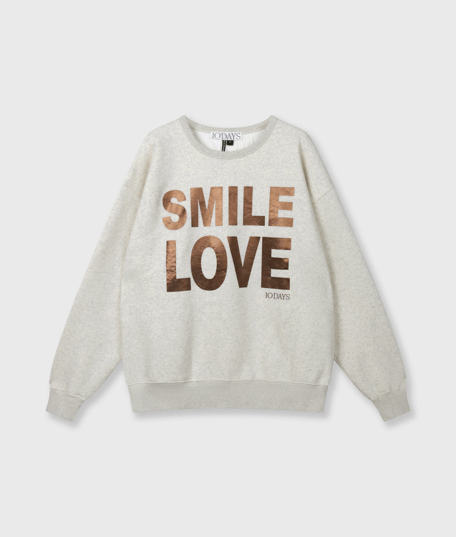 statement sweater smile love | soft white melee