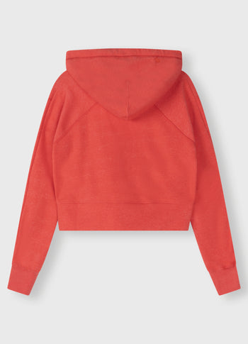 cropped hoodie | poppy red