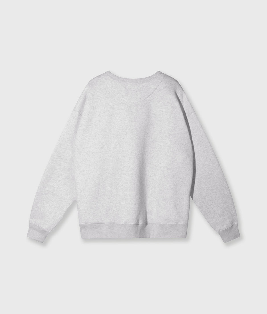 statement sweater logo patch | white grey melee