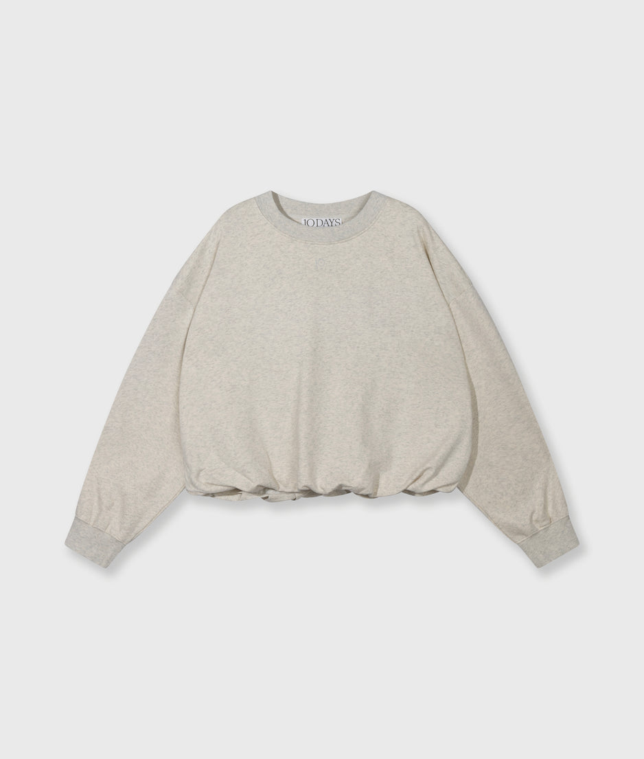 geplooide 10DAYS sweater | soft white melee