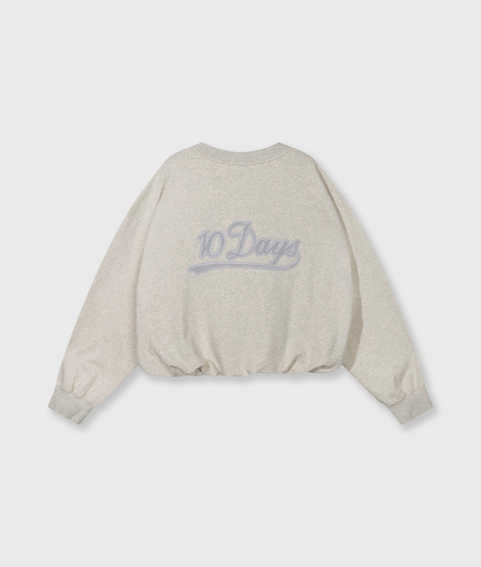 geplooide 10DAYS sweater | soft white melee