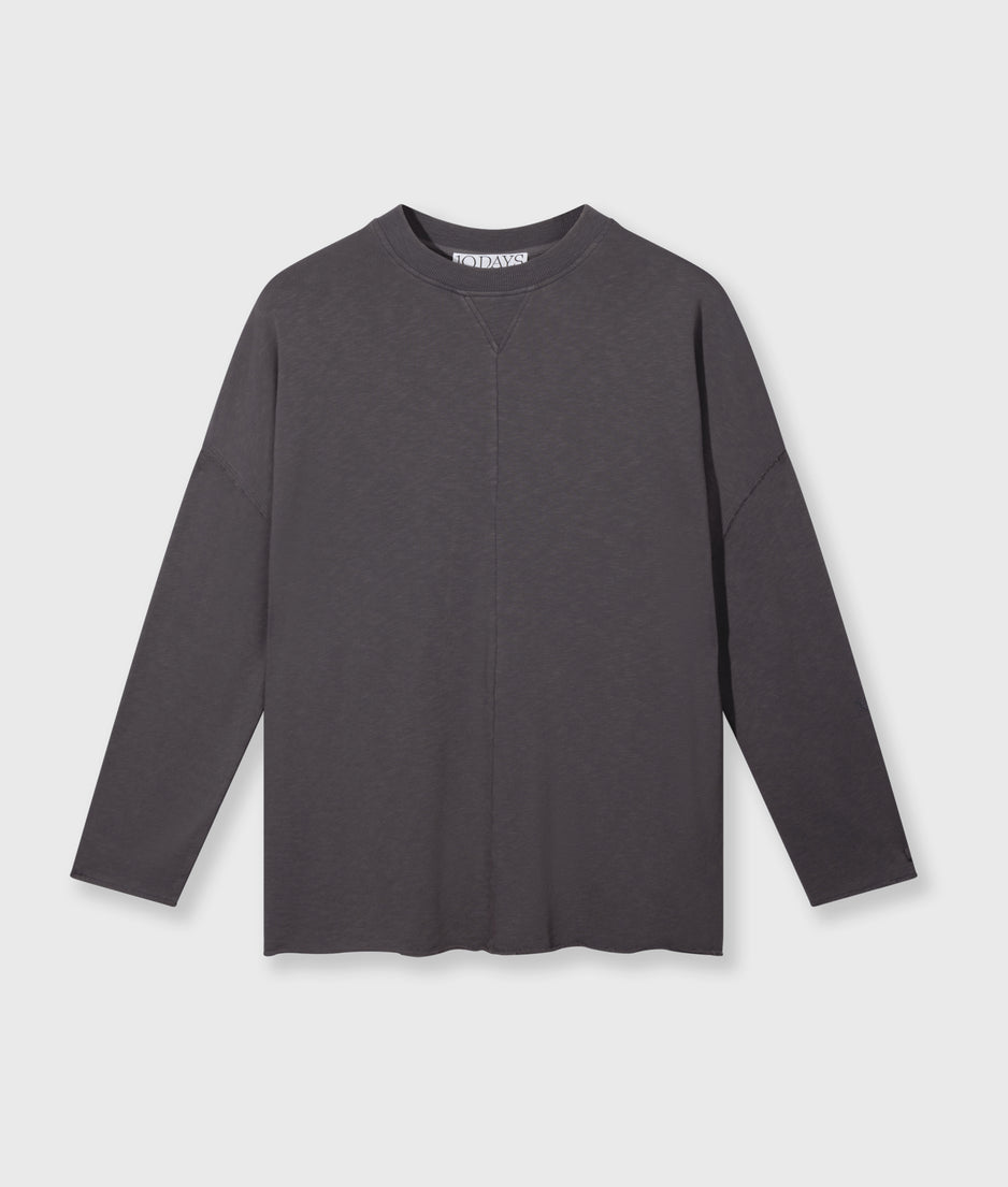 beach sweater slub fleece | steel blue
