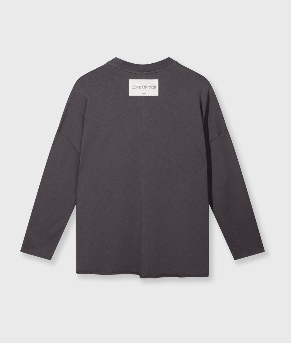 beach sweater slub fleece | steel blue