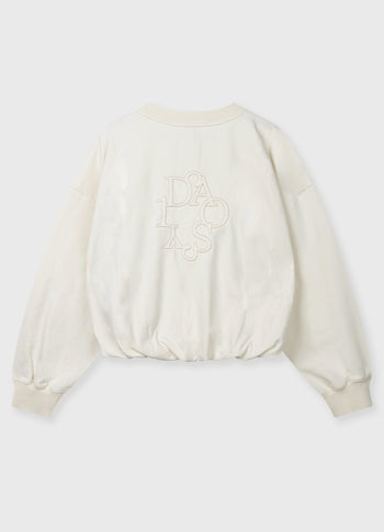 pleated sweater curly 10 | pearl