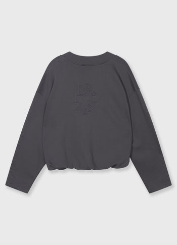 V-hals balloon sweater | steel blue